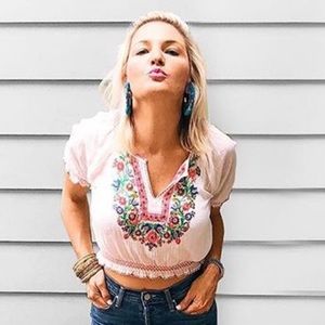 Urban Outfitters Embroidered Blouse